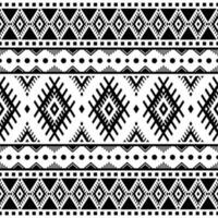 Seamless geometric background with tribal motifs. Ethnic pattern. Black and white colors. Design for textile templates, fabric, clothing, curtain, rug, ornament, background, wrapping. vector