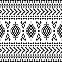 Ethnic abstract geometric vector illustration. Tribal Navajo seamless pattern. Black and white colors. Design for textile templates, fabric, clothing, curtain, rug, ornament, background, wrapping.