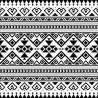 étnico geométrico impresión. tradicional sin costura resumen modelo. azteca navajo tribal estilo. negro y blanco colores. diseño para textil, tela, ropa, cortina, alfombra, ornamento, antecedentes. vector