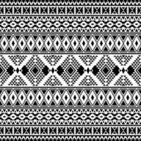 Aztec ethnic geometric triangle pattern in black and white. Seamless pattern tribal with Native American motives. Design for textile, fabric, clothing, curtain, rug, ornament, wrapping, wallpaper. vector