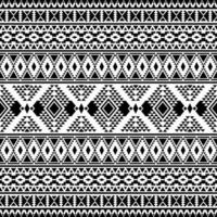 Aztec ethnic geometric triangle pattern in black and white. Seamless pattern tribal with Native American motives. Design for textile, fabric, clothing, curtain, rug, ornament, wrapping, wallpaper. vector