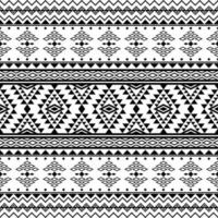 Aztec ethnic tribal seamless pattern with geometric shapes in black and white color. Design for textile, fabric, clothes, curtain, carpet, batik, ornament, wallpaper, background, wrapping, paper. vector