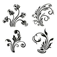 floral frames with flowers, branch and leaves Vector illustration for labels, branding business identity, wedding invitation