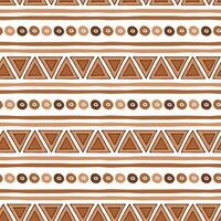 Hand drawn textured ornament in tribal style made on light brown colors with geometric elements. Seamless pattern. vector