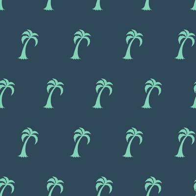 Palm tree seamless pattern Summer tropical classical embroidery men background Template for clothes textiles t-shirt design Vector illustration Doodle Green grey colors Modern botanical boys print.