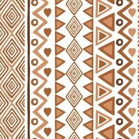 Seamless ethnic pattern textures. Light brown, caramel and coffee colors. Native abstract geometric pattern for fabric, textile or wallpaper made on white background. Vertical backdrop. vector