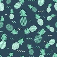 Pineapple seamless pattern Summer tropical classical vacation men background Template for clothes textiles t-shirt design Vector illustration Doodle Green grey colors Modern botanical boys print.