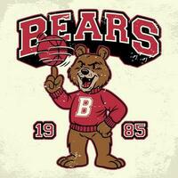 Bear Mascot Vintage Design Old School vector