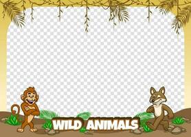 Frame Design of Wild Animal Zoo Nature vector