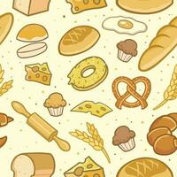 Vintage Pattern of Bakery Bread background vector