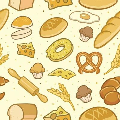 Vintage Pattern of Bakery Bread background
