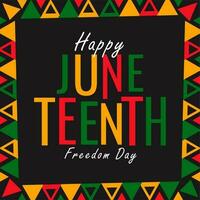 juneteenth poster template on black background vector stock