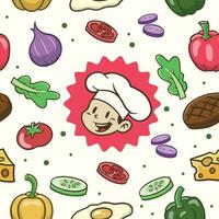 Vintage Pattern of Cooking Chef Background vector