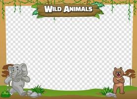 Frame Design of wild animal natural zoo vector