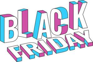 3D Colorful Black Friday Text Against White Background. vector