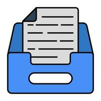 An icon design of document drawer vector