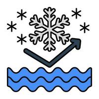 un único diseño icono de nieve resistente vector