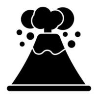 An editable design icon of volcano vector