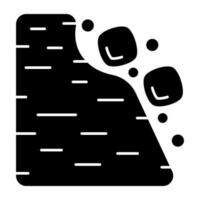 A solid design icon of landslide vector