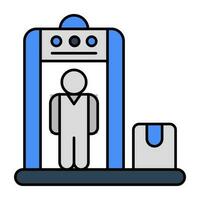 Editable design icon of security checking door vector