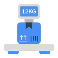 Conceptual flat design icon of parcel weighing vector