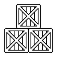 un único diseño icono de de madera cajas vector