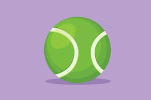 Graphic flat design drawing stylized tennis balls icon, logo, symbol. Tennis ball games, sport, competition, tournament. Yellow tennis ball made of felt and rubber. Cartoon style vector illustration