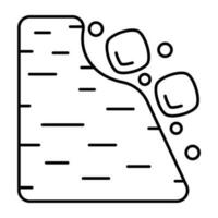 A linear design icon of landslide vector