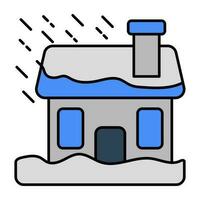 pesado lluvia icono en plano diseño aislado en blanco antecedentes vector