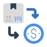 Conceptual flat design icon of cash on delivery vector