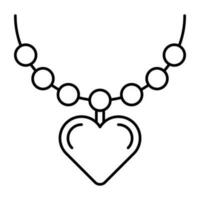 An icon design of necklace, heart pendant vector