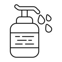 A linear design icon of hand sanitizer vector