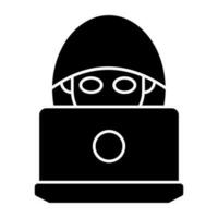 Mysterious person icon, hacker editable vector