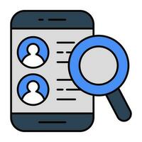 Conceptual flat design icon of search friends vector