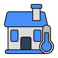 Home temperature icon, editable vector