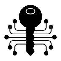 Editable design icon of encrypted key vector