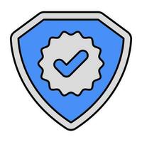 An editable design icon of verified shield vector