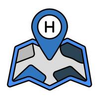 Editable design icon of hotel location vector