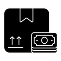 Conceptual solid design icon of cash on delivery or cod vector