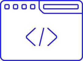 Blue Stroke Web Development Page Icon. vector