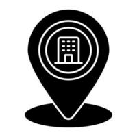 Editable design icon of building location vector