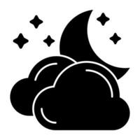 An icon design of cloudy night vector