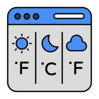 Online weather forecast icon in flat design available for insane download vector