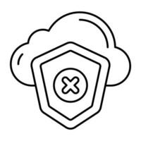 Perfecto diseño icono de No nube seguridad vector