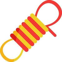 Isolated Rope Bundle Icon In Yellow And Red Color. vector