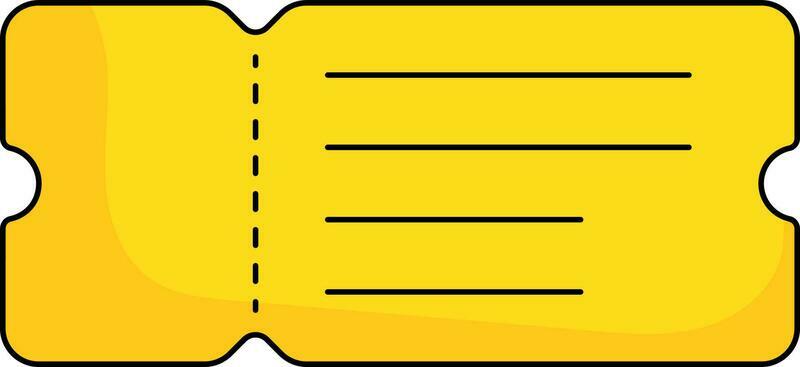 Isolated Blank Ticket Icon In Yellow Color.