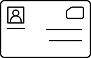 User ID Card Icon In Linear Style. vector