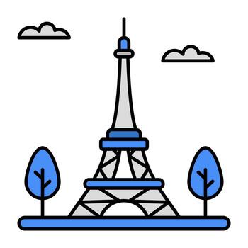 moderno diseño icono de eiffel torre vector