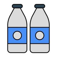 Leche botellas vector íconos