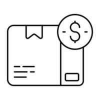 Conceptual flat design icon of cash on delivery vector